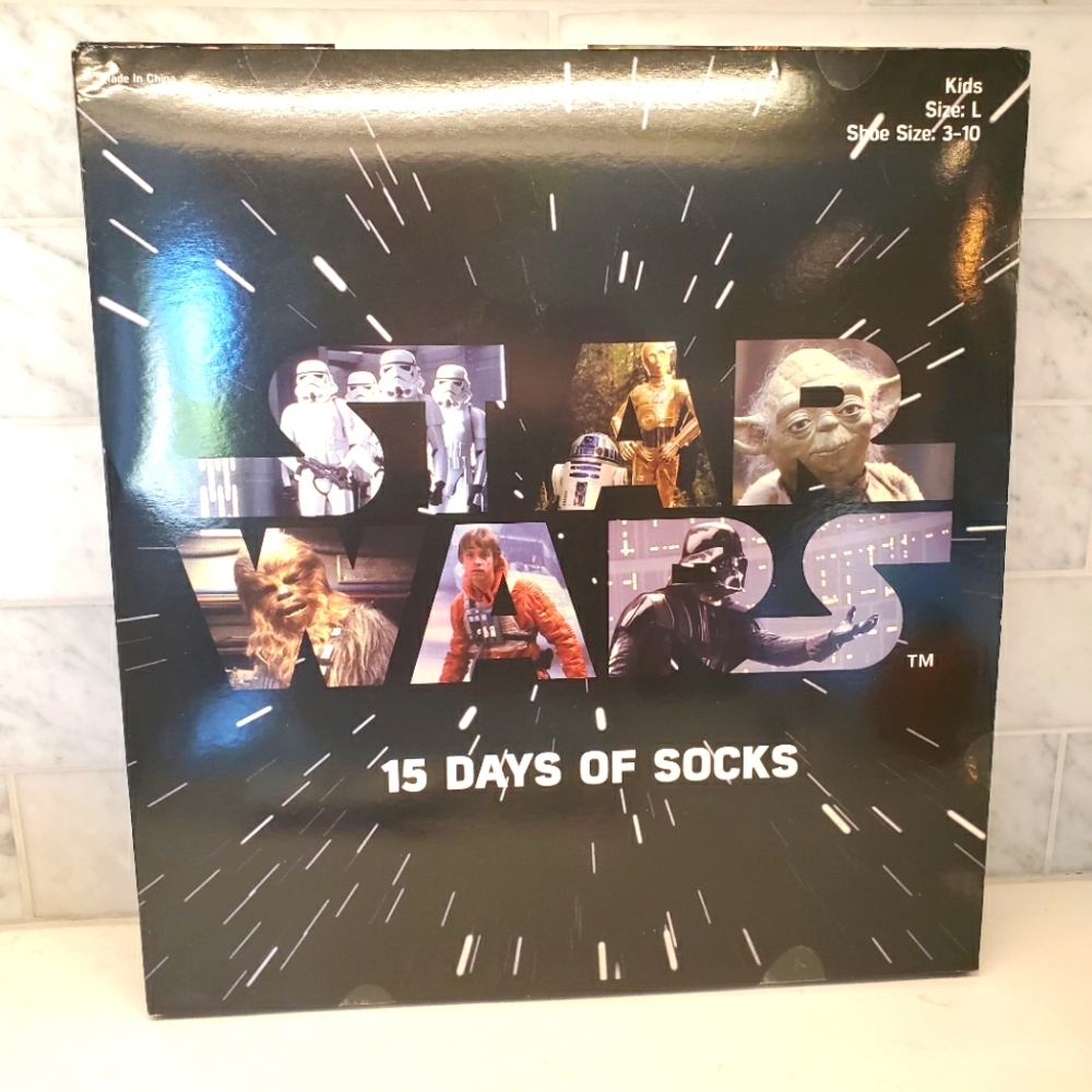 Kid's Star Wars Sock Advent Calendar 15 Days Crew Quarter No Show Christmas
